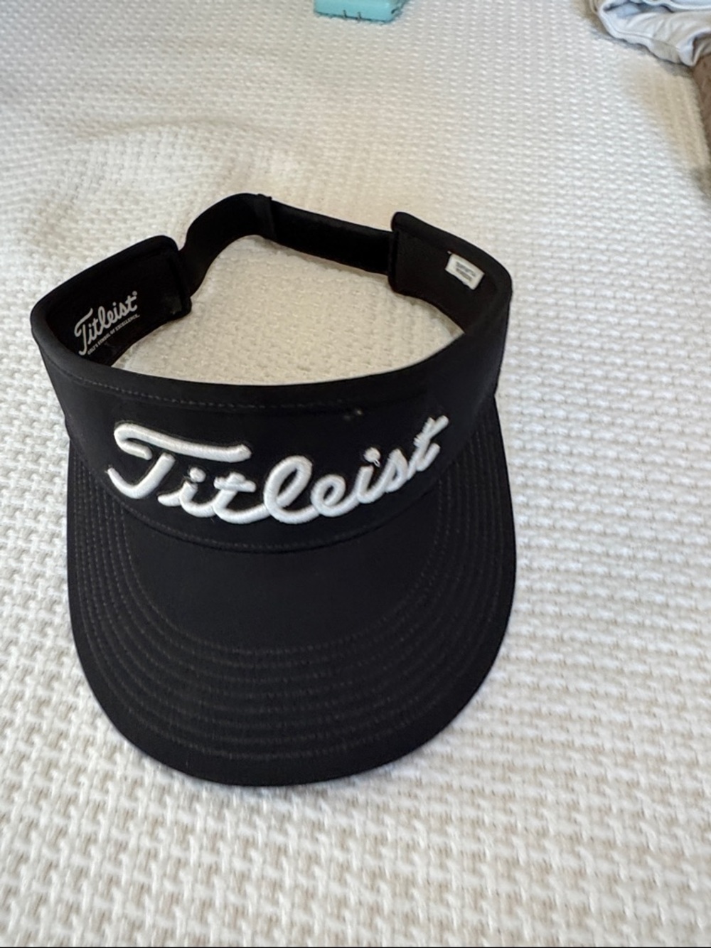 Titleist Black Visor with White Embroidered Logo